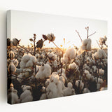 Stretched canvas wall art showcasing a vibrant floral botanical design with rich colors and intricate details, perfect for home décor enhancement.