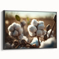 Framed botanical wall art featuring vibrant flowers on a cotton canvas, showcased from a black side view, perfect for enhancing modern decor and nature-themed spaces.