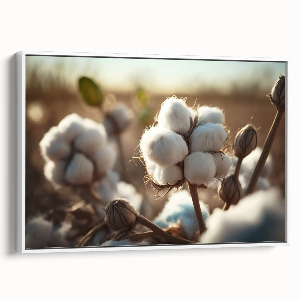 Framed botanical wall art collection featuring a vibrant floral design on cotton canvas, displayed against a white background, ideal for home decor enhancement.