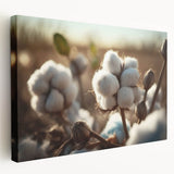 Stretched canvas wall art featuring a vibrant floral botanical design in rich colors, showcasing intricate details and textures, perfect for home decor enhancement.