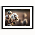 Framed botanical wall art collection showcasing a vibrant floral design on cotton, featuring a sleek black frame with a mat, perfect for home decor enhancement.