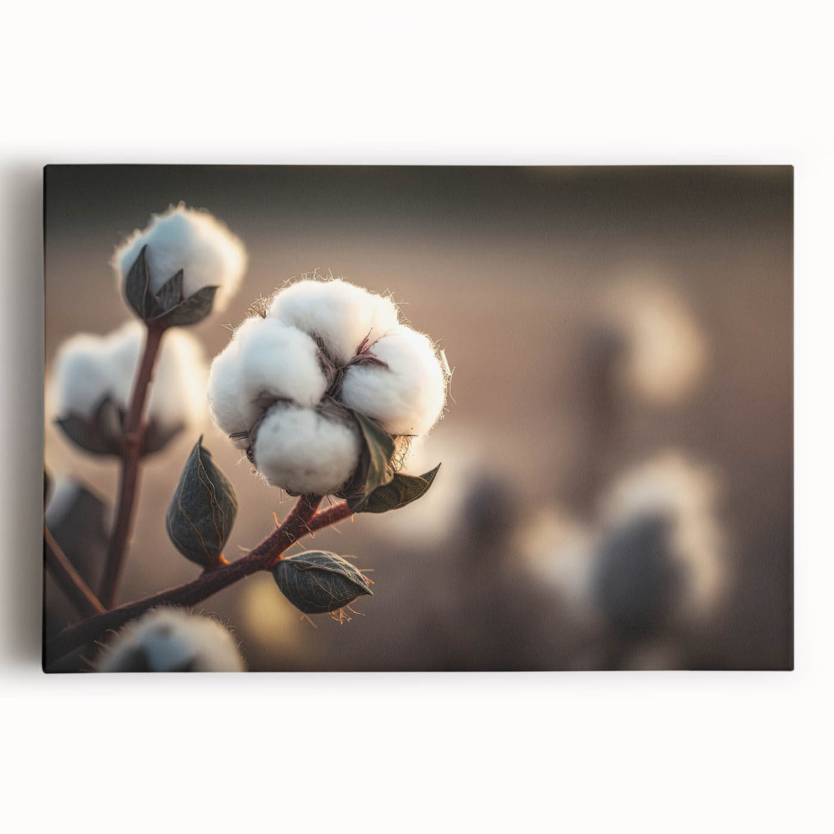 Stretched canvas wall art featuring a vibrant botanical floral design with detailed illustrations of various flowers, perfect for home decor and nature enthusiasts.