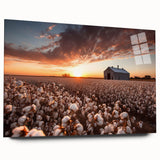 Acrylic wall art showcasing a vibrant floral botanical design printed on high-quality cotton. The artwork is displayed from a side view, emphasizing its sleek profile and vivid colors, ideal for enhancing modern decor.