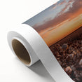 Rolled canvas showcasing a vibrant floral botanical design in soft pastel colors, perfect for home decor, presented in a protective cardboard tube for easy storage.