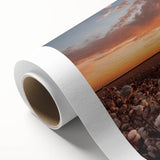 Rolled canvas showcasing a vibrant floral botanical design in soft pastel colors, perfect for home decor, presented in a protective cardboard tube for easy storage.