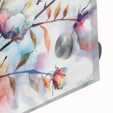 Close-up of vibrant botanical wall art featuring colorful flowers on soft cotton fabric, ideal for home decor and nature-inspired aesthetics.