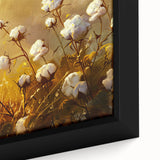 Framed botanical wall art featuring a vibrant floral design on cotton canvas, showcasing intricate details and rich colors, perfect for home decor enhancement.