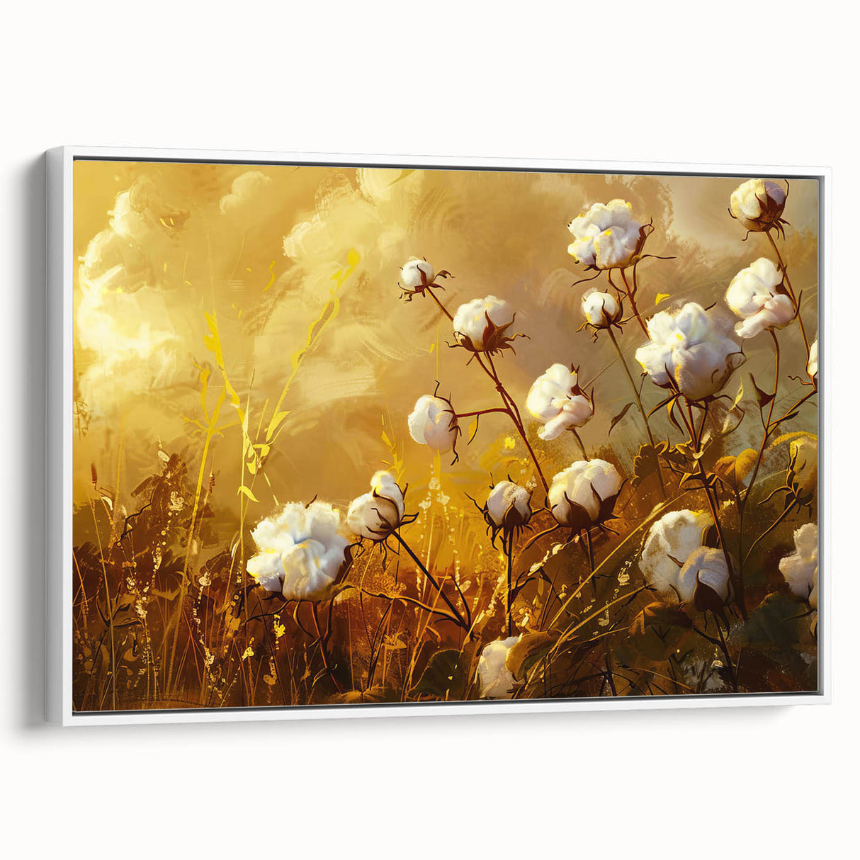 Framed botanical wall art featuring a delicate floral design in soft colors, set against a white canvas background, ideal for home decor and nature enthusiasts.