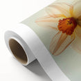 Botanical wall art featuring a vibrant daffodil design on rolled canvas, showcasing bright yellows and greens, ideal for home decor and floral enthusiasts.