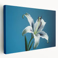 Stretched canvas showcasing a vibrant botanical daffodil design in vivid yellow and green hues, perfect for enhancing interior decor with a natural touch.