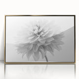 Framed wall art featuring a vibrant botanical dahlia design in gold-accented acrylic, perfect for modern home decor. Ideal for floral enthusiasts and art lovers.