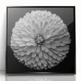 Framed wall art featuring a botanical dahlia design in vibrant colors, set in a sleek black frame, perfect for home decor or office styling. Ideal for flower enthusiasts and nature lovers.