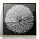 Framed botanical wall art featuring a stunning dahlia design with vibrant colors and gold accents, perfect for enhancing home decor and adding elegance to any space.