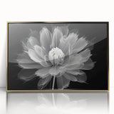 Framed wall art featuring a botanical design of vibrant dahlias in shades of pink and yellow, set in a stylish gold frame, perfect for home decor.