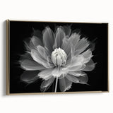 Framed canvas wall art showcasing a botanical dahlia design with vibrant gold accents, perfect for enhancing home decor and adding elegance to any space.