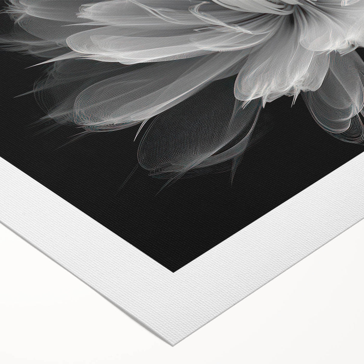 Vibrant botanical dahlia design on rolled canvas wall art, showcasing intricate floral details in bold colors, ideal for home decor enthusiasts seeking nature-inspired aesthetics.