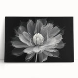 Stretched canvas wall art featuring a vibrant botanical dahlia design, showcasing rich colors and intricate floral details, perfect for home décor enhancement.