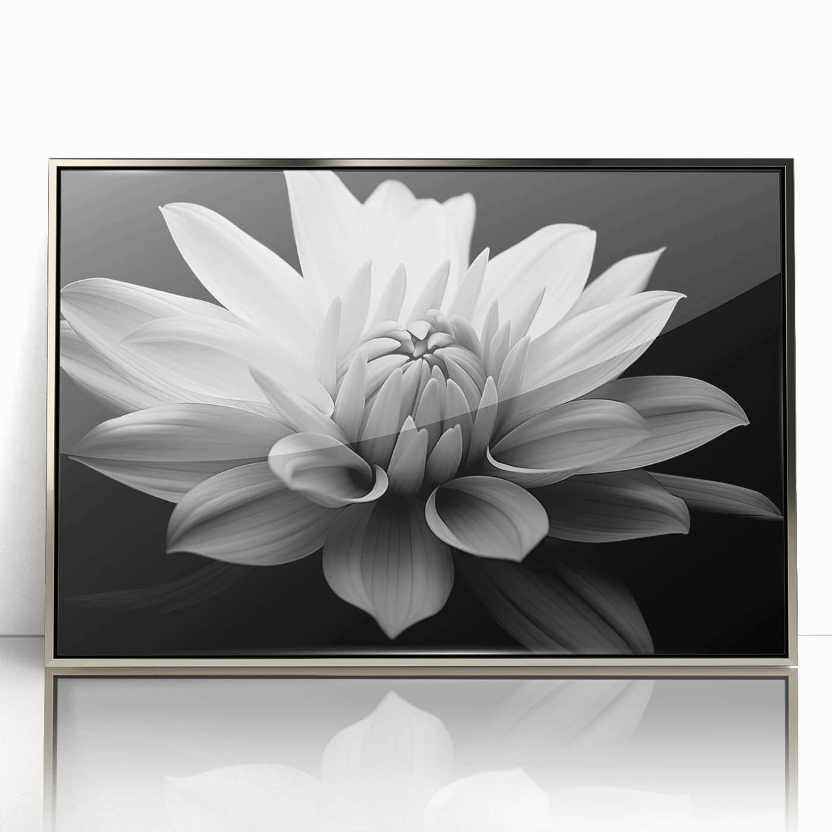 Framed botanical wall art collection showcasing a vibrant daisy design with intricate details, set in a sleek silver frame, ideal for enhancing modern decor.