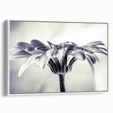 Framed canvas wall art showcasing a botanical daisy design with vibrant white flowers against a soft background, perfect for home decor enhancement.