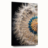 Dandelion wall art design printed on acrylic glass, showcasing delicate floral details and vibrant colors, ideal for modern home decor and botanical enthusiasts.