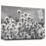 Elegant acrylic wall art featuring a botanical dandelion design, showcased from the side view, highlighting its sleek finish and modern aesthetic. Ideal for nature-inspired decor.