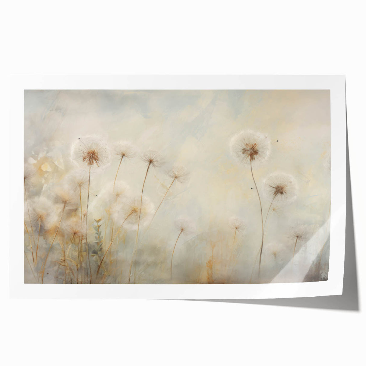Dandelion botanical wall art print showcasing delicate flower details, vibrant colors, and intricate designs, perfect for home decor enhancement or gifting.