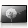 Framed wall art featuring a botanical dandelion design, showcasing intricate details in black acrylic, perfect for modern home decor. Ideal for nature lovers.