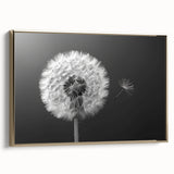 Framed wall art featuring a botanical dandelion design in gold, showcasing intricate details and a modern aesthetic, perfect for enhancing home decor.