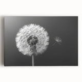 Stretched canvas wall art showcasing a vibrant botanical design of dandelions, featuring intricate details and a modern aesthetic, perfect for home decoration.
