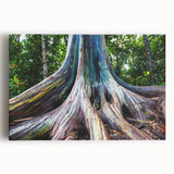 Botanical wall art featuring a vibrant eucalyptus design on stretched canvas, showcasing delicate green leaves against a neutral background, perfect for home decor.