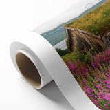 Vibrant rolled canvas artwork showcasing a botanical fireweed design, featuring intricate floral details and rich colors, perfect for home decor accentuating nature's beauty.