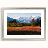 Botanical wall art featuring a detailed fireweed design, framed with a silver finish and white matting, perfect for enhancing modern home decor.