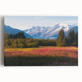 Vibrant stretched canvas wall art depicting a detailed fireweed botanical design, showcasing rich colors and intricate floral patterns, perfect for home decor.