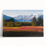 Stretched canvas artwork showcasing a vibrant fireweed botanical design, featuring rich colors and intricate details, perfect for home decor and nature enthusiasts.