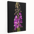 Stretched canvas wall art showcasing a vibrant botanical fireweed design, featuring colorful floral details and a textured surface, ideal for home decor.