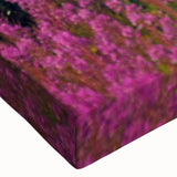 Close-up of a vibrant botanical fireweed design on stretched canvas, showcasing intricate floral details and rich colors, perfect for home decor enhancement.