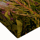 Close-up of a vibrant fireweed botanical wall art design on stretched canvas, showcasing intricate details and rich colors, perfect for home decor.