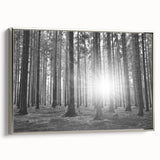Framed silver wall art showcasing a botanical forest design with vibrant flowers and trees, adding a touch of nature-inspired elegance to any space.