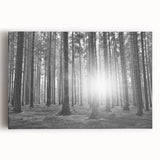 Botanical forest wall art featuring vibrant flowers and trees in a lush green setting, printed on stretched canvas, perfect for home decor.