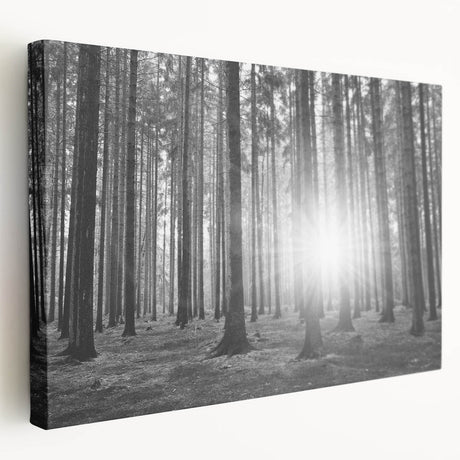 Botanical forest wall art canvas featuring vibrant flower and tree designs, displayed in a side view to highlight its textured surface and artistic detail.