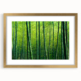 Botanical forest wall art design showcasing an intricate arrangement of flowers and trees, framed in gold with a matte finish, perfect for home decor.