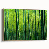 Framed botanical wall art featuring a vibrant forest design with colorful flowers and trees, accented with a gold frame, ideal for home decor.