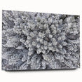 Acrylic glass wall art design showcasing a botanical forest with vibrant flowers and trees, elegantly displayed from a side view, ideal for home decor.