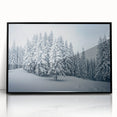 Framed wall art featuring a botanical forest design with colorful flowers and trees, set in a sleek black frame, ideal for enhancing home decor.
