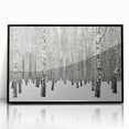 Framed wall art featuring a botanical forest design with colorful flowers and trees, presented in a sleek black frame, perfect for home decor.