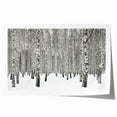 Botanical wall art print showcasing a vibrant forest scene with lush green trees and colorful flowers, rolled and ready for framing, ideal for nature-inspired decor.