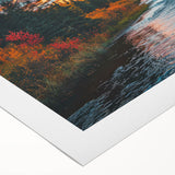 Botanical forest wall art design showcasing vibrant flowers and trees in a rolled canvas format, ideal for home decor, featuring rich colors and intricate details. Perfect for nature lovers and art enthusiasts looking to enhance their living spaces.