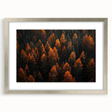 Framed botanical wall art showcasing a lush forest of flowers and trees, featuring a silver frame and matting, ideal for home decor enhancement.