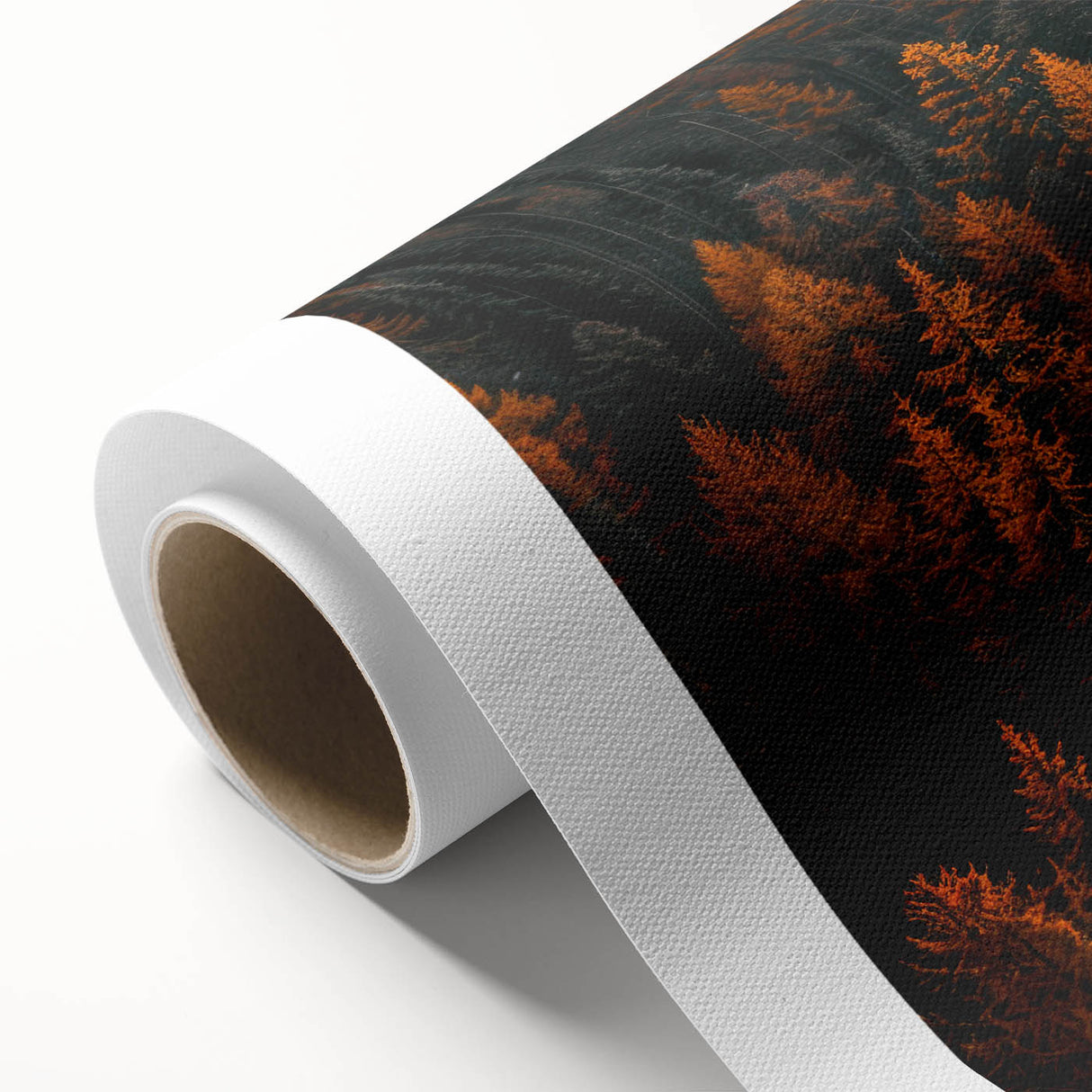 Botanical forest wall art featuring vibrant flowers and trees in a colorful design, printed on rolled canvas for easy display and decoration in any space.