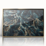Framed wall art collection showcasing a botanical forest design with vibrant flowers and trees in gold-accented acrylic, perfect for home decor.